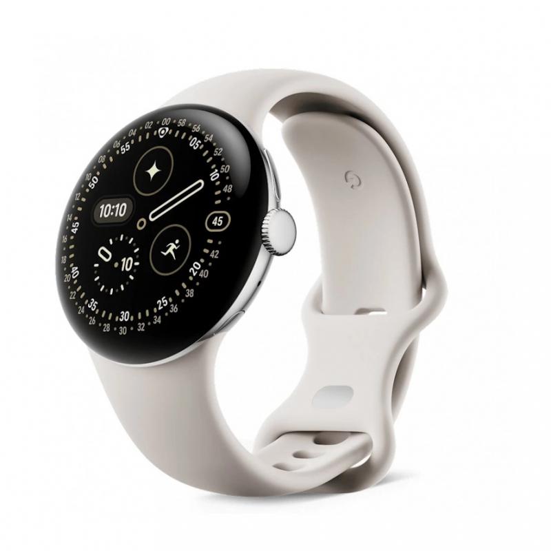 ����� ���� Google Pixel Watch 4 45mm Wi-Fi Polished Silver/Porcelain (�����������/�������)