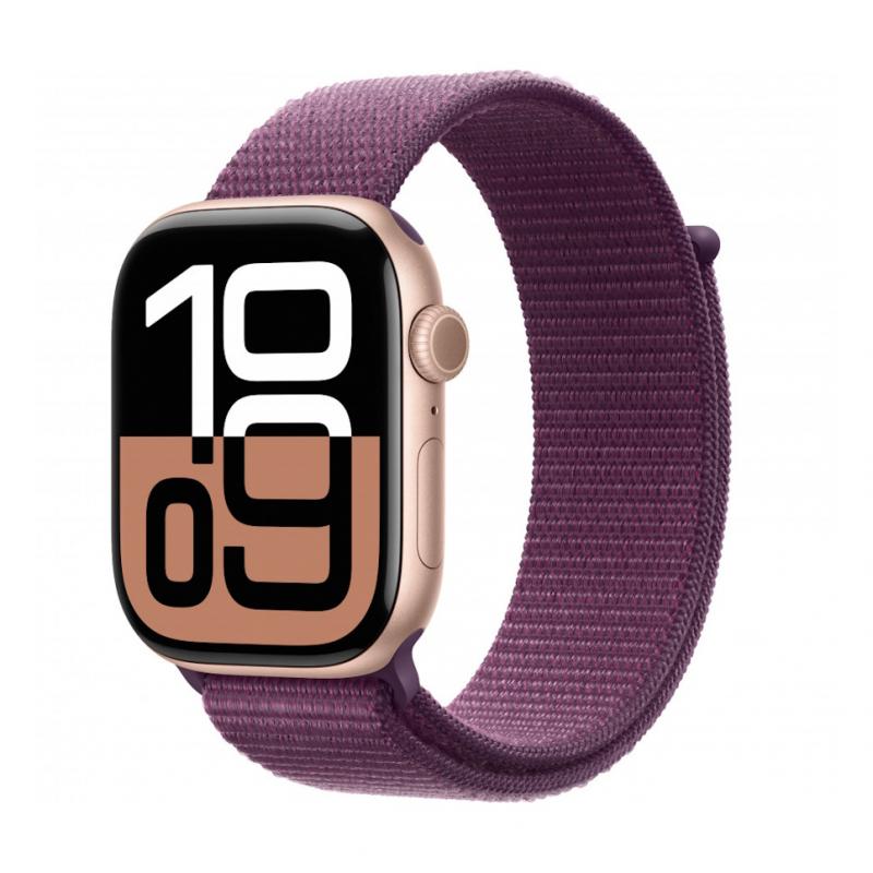 ����� ���� Apple Watch S10  (2024) 46mm, Rose Gold Aluminum Case/Plum Sport Loop