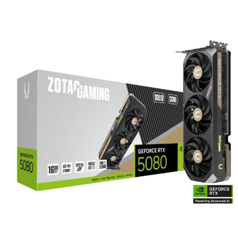 ���������� Zotac RTX5080 SOLID CORE 16GB GDDR7 256bit 3xDP HDMI 3FAN PREMIUM PACK [ZT-B50800D2-10P]