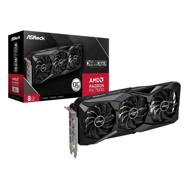 ���������� Asrock PCI-E 4.0 RX7600 CLP 8GO AMD Radeon RX 7600 8Gb 128bit GDDR6 2280/18000 HDMIx1 DPx3 HDCP Ret [RX7600 CLP 8GO]