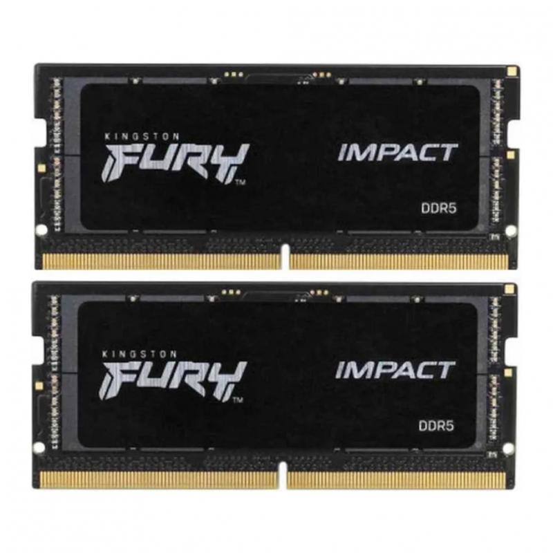 ������ ������ Kingston 64GB 4800MT/s DDR5 CL38 SODIMM (Kit of 2) FURY Impact PnP [KF548S38IBK2-64]
