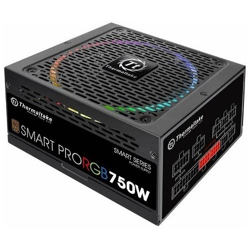   Thermaltake ATX 750W SMART PRO RGB 80+ bronze (24+4+4pin) APFC 140mm fan color LED 9xSATA Cab Manag RTL (PS-SPR-0750FPCBEU-R)