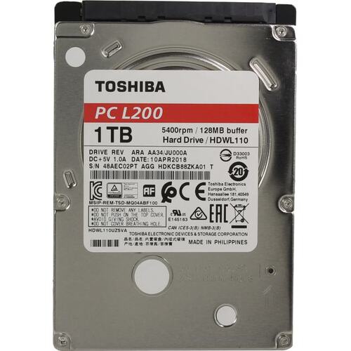 ������� ���� Toshiba SATA3 1Tb 2.5 L200 Slim 5400 128Mb (HDWL110UZSVA)