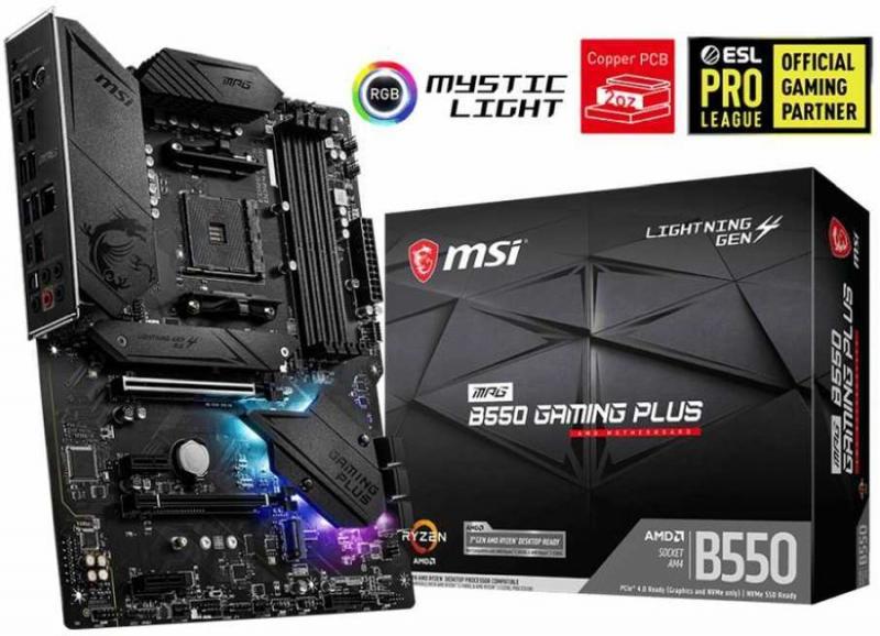   MSI MPG B550 GAMING PLUS Soc-AM4 AMD B550 4xDDR4 ATX AC`97 8ch(7.1) GbLAN RAID+HDMI+DP (MPG B550 GAMING PLUS)