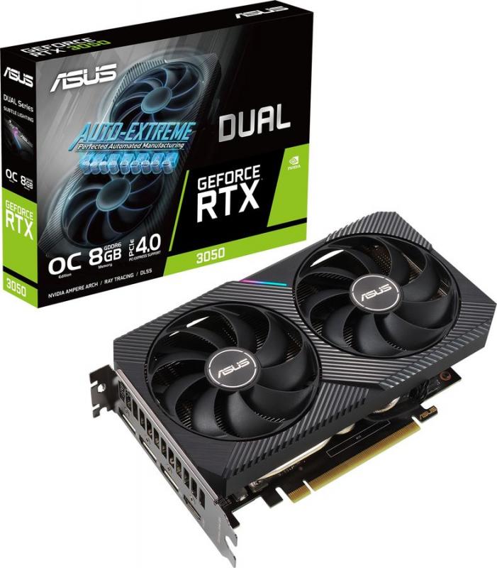 ASUS NVIDIA  GeForce RTX 3050 DUAL-RTX3050-O8G 8 GDDR6, OC,  Ret [DUAL-RTX3050-O8G]