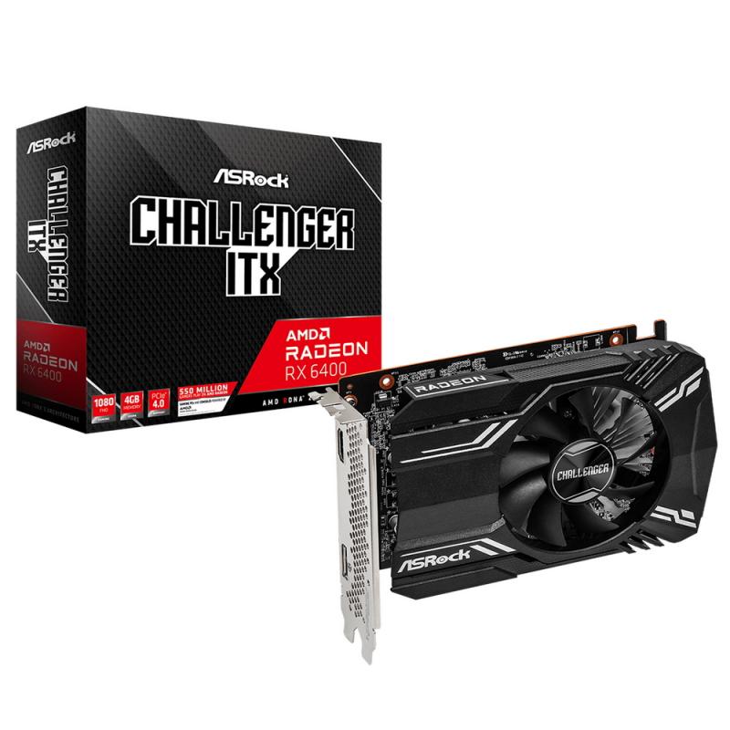  Asrock Radeon RX 6400 Challenger ITX 4G, 1*DP, 1*HDMI, FAN 1, [90-GA3CZZ-00UANF]