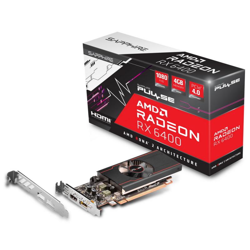  Sapphire RX6400 PULSE 4GB GDDR6 64bit HDMI DP Low Profile (11315-01-20G)