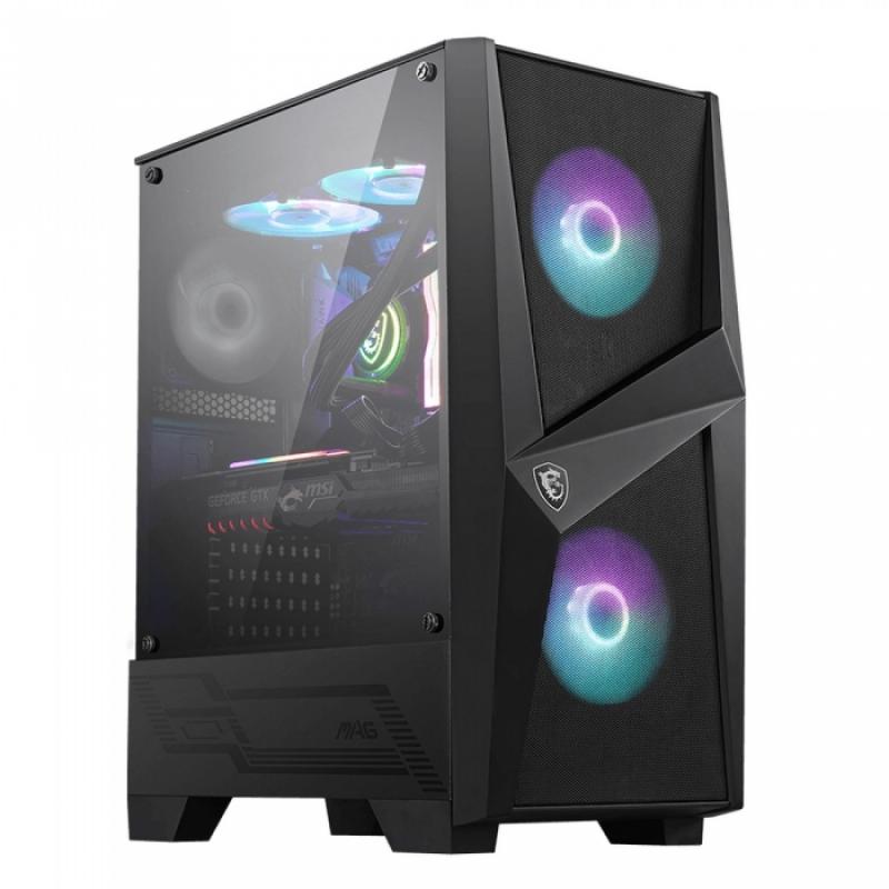  MSI MAG FORGE 100R [306-7G03R21-809] Mid-Tower, ATX, 2xUSB 3.2, Audio I/O, 2x120mm ARGB Fan, 1x120mm black Fan, 6-ch Light controller, Front metal MESH, Up to 330mm GPU, Tempered Glass
