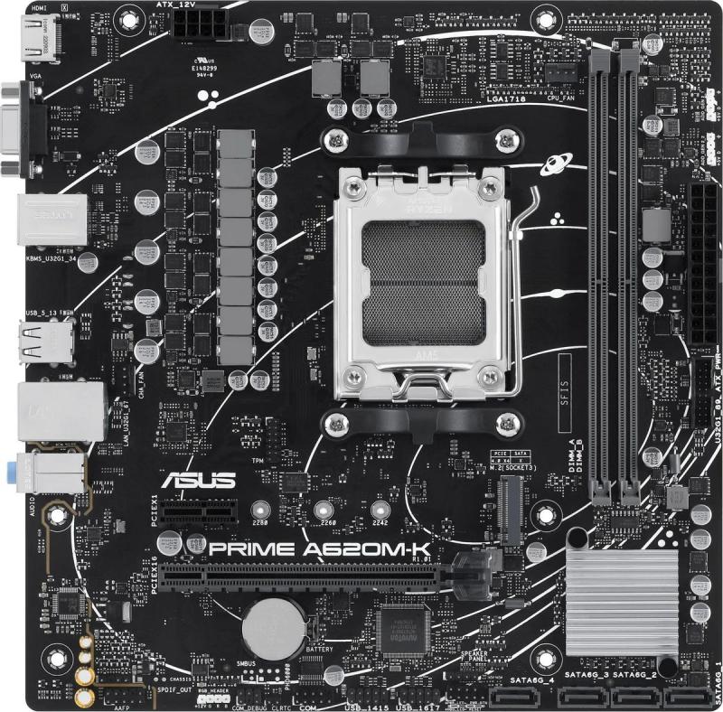   ASUS PRIME A620M-K, SocketAM5, AMD A620, mATX, Ret