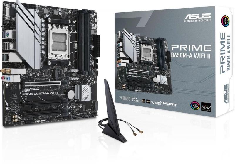   ASUS PRIME B650M-A WIFI II, SocketAM5, AMD B650, mATX, Ret