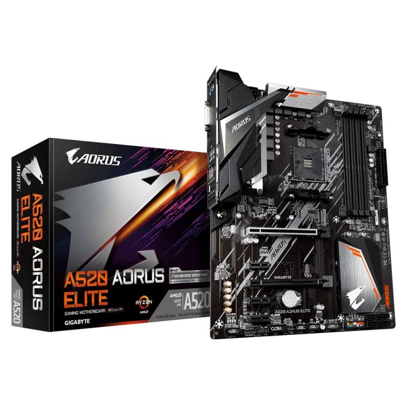   GIGABYTE A520 AORUS ELITE (rev. 1.2), AMD A520, SAM4, ATX [A520 AORUS ELITE 1.2]