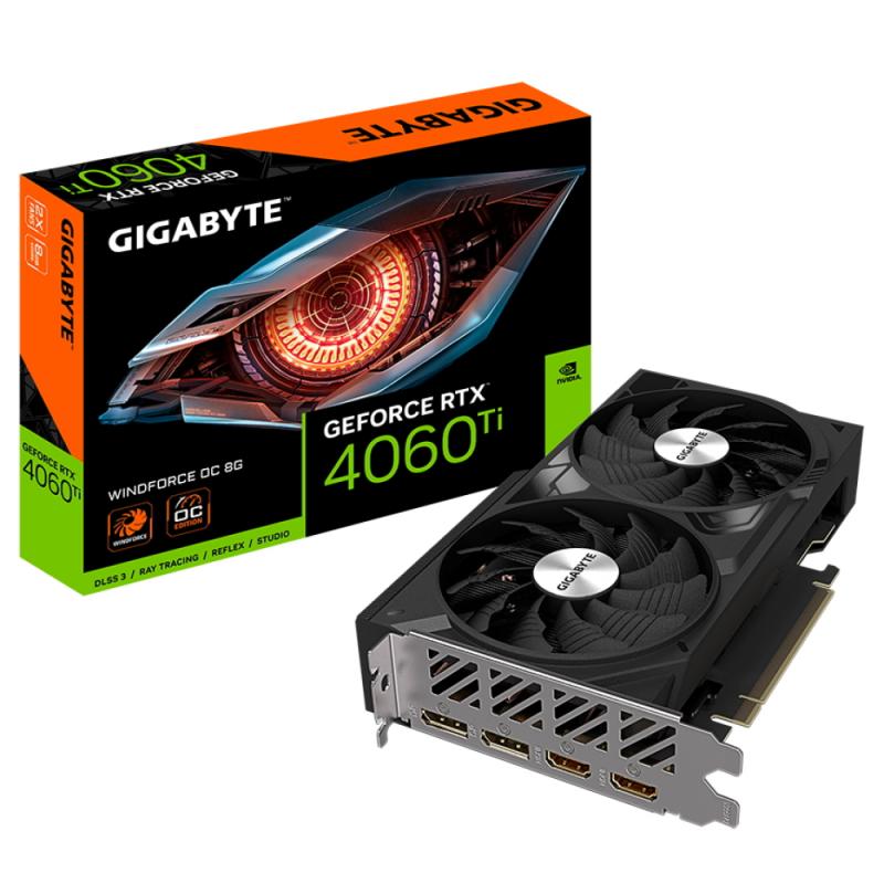  GIGABYTE NVIDIA  GeForce RTX 4060TI GV-N406TWF2OC-8GD 8 Windforce, GDDR6, OC,  Ret [GV-N406TWF2OC-8GD]