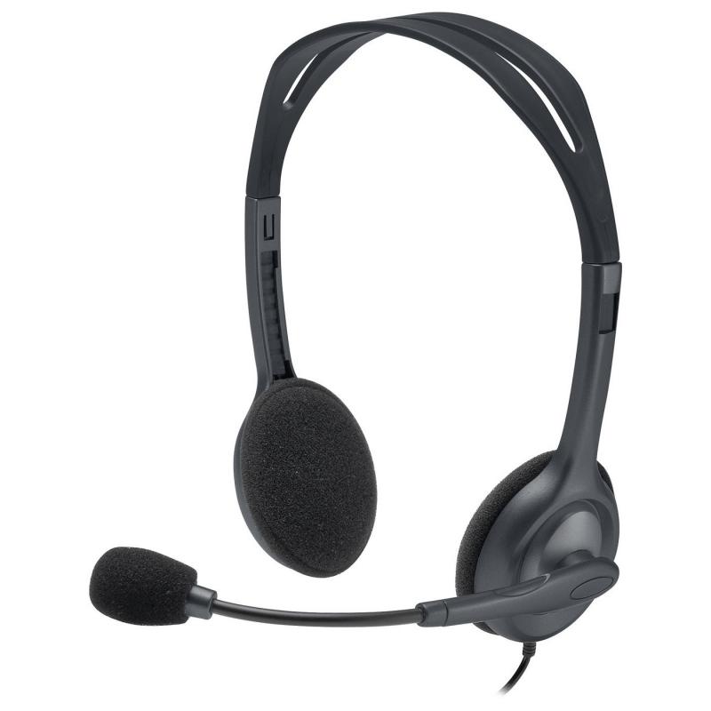 �������� - ��������� Logitech Stereo Headset H111, �����, ����� ������ 1,8 �, ������ 3,5 ��, �������� � �����. �������������� (981-000593)