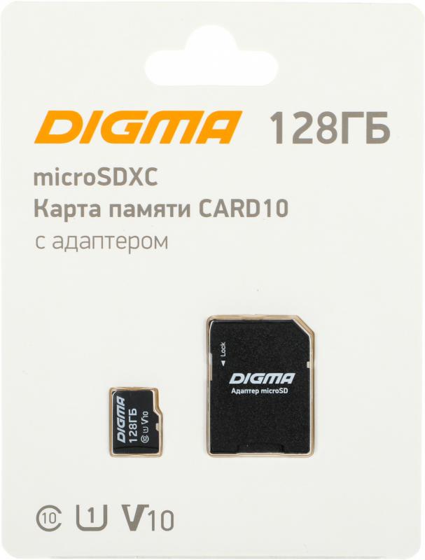   microSDXC 128GB Digma CARD10 V10 + adapter