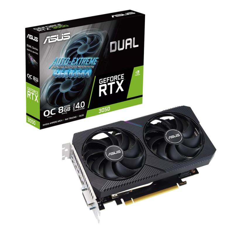  ASUS DUAL-RTX3050-O8G-V2 [90YV0GH6-M0NA00]  RTX3050, DVI, HDMI, DP, 8G, D6