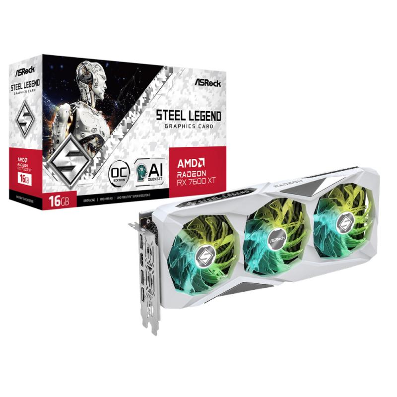  ASRock RX7600XT Steel Legend 16GB OC GDDR6 128-Bit HDMI DPx3 3FAN RTL [RX7600XT SL 16GO]
