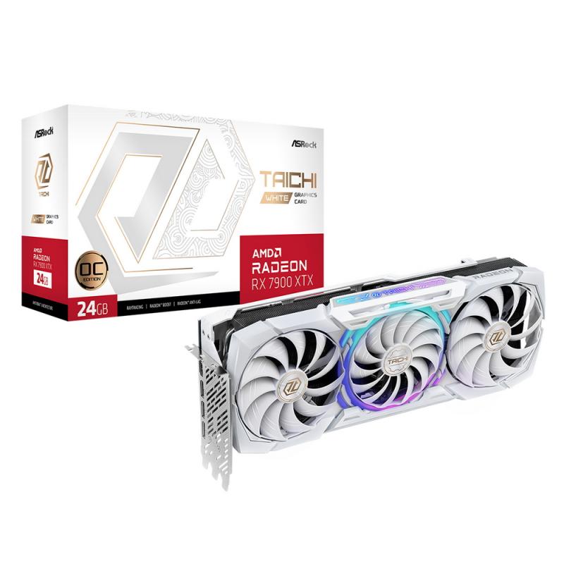  ASRock RX7900XTX Taichi White 24GB OC GDDR6 384-Bit DPx3 HDMI 3FAN RTL [RX7900XTX TCW 24GO]